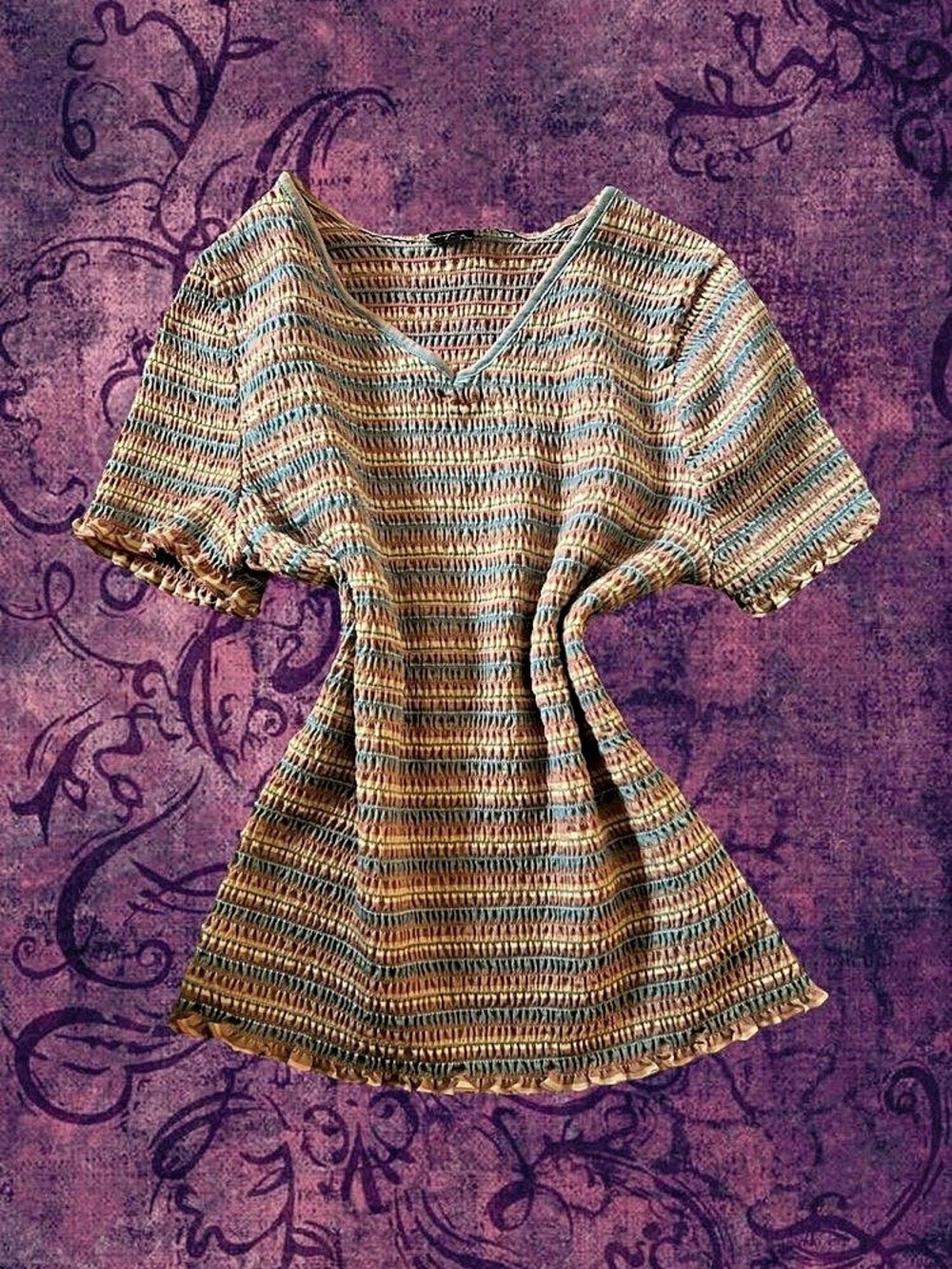 Striped popcorn y2k top